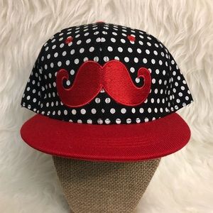 Kids Mustache Flat Bill Hat